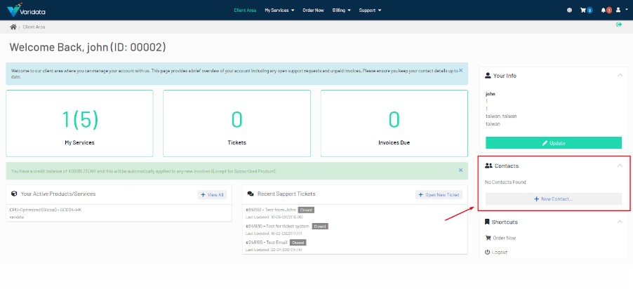 subacc 1 - How to add new Contact/Sub-account?
