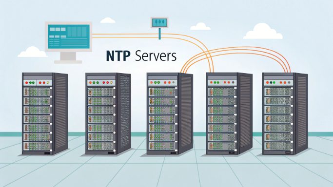 NTP伺服器時間同步及層級結構示意圖 NTP伺服器時間同步及層級結構示意圖