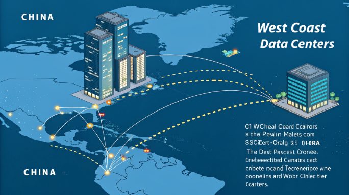 US West Coast data centers connecting to China via Pacific US West Coast data centers connecting to China via Pacific
