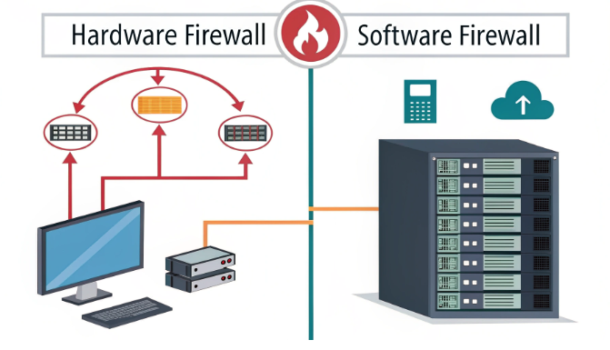 Hardware vs software firewall diagram for servers Hardware vs software firewall diagram for servers