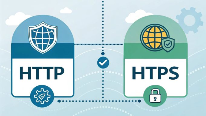 HTTP与HTTPS:数据传输安全对比示意 HTTP与HTTPS:数据传输安全对比示意