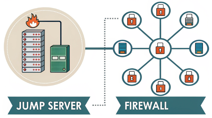 Bastion host vs firewall security diagram