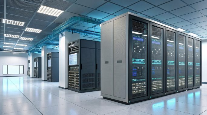 香港資料中心的伺服器機架與網路配置