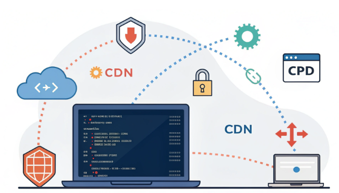 使用CDN后IP地址泄露的示意图