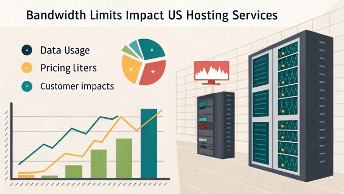 美国服务器带宽限制和数据传输速率图示