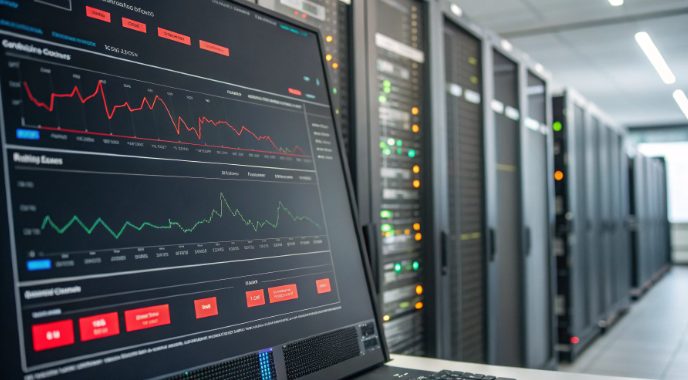 伺服器效能監控儀表板顯示延遲飆升