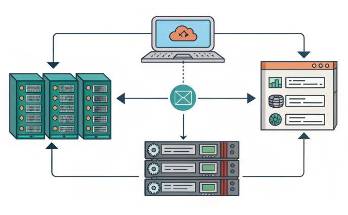 MOBA技能同步客户端-服务器循环示意图