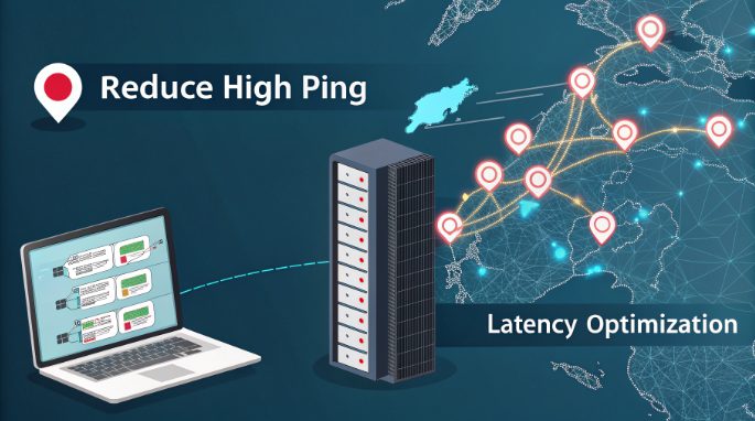 日本服务器网络延迟优化示意图