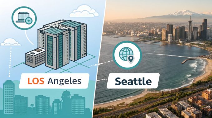 LA vs Seattle Data Center Comparison Map