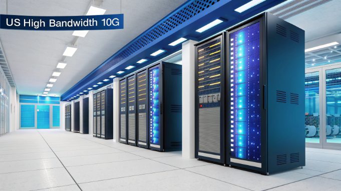 10G enterprise server rack in US data center