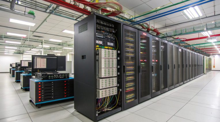 美國數據中心彈性架構圖(展示UPS和發電機備援系統) 美國數據中心彈性架構圖(展示UPS和發電機備援系統)