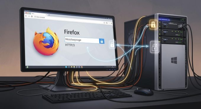 Windows 系統上 Firefox HTTP/3 代理設定介面 Windows 系統上 Firefox HTTP/3 代理設定介面