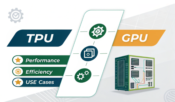 Comparison diagram of TPU and GPU architectures