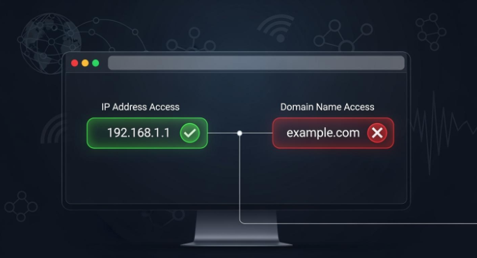 IP可訪問但域名被阻擋示意圖