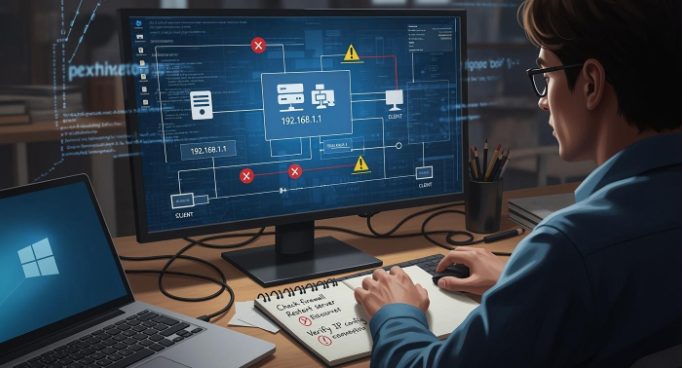 Diagram of troubleshooting C socket server public IP