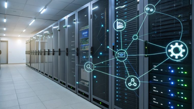 Flow chart detailing the content synchronization, health check, and user routing process in a global edge network