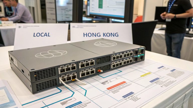 Diagram of a self-hosted Gemini-style architecture with local and Hong Kong servers