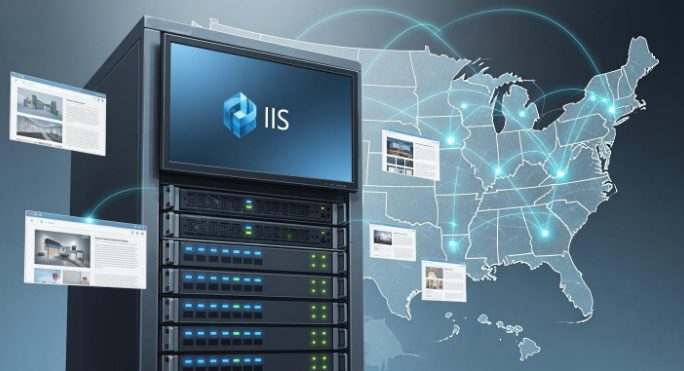 IIS 控制台顯示在美國伺服器上 IIS 控制台顯示在美國伺服器上