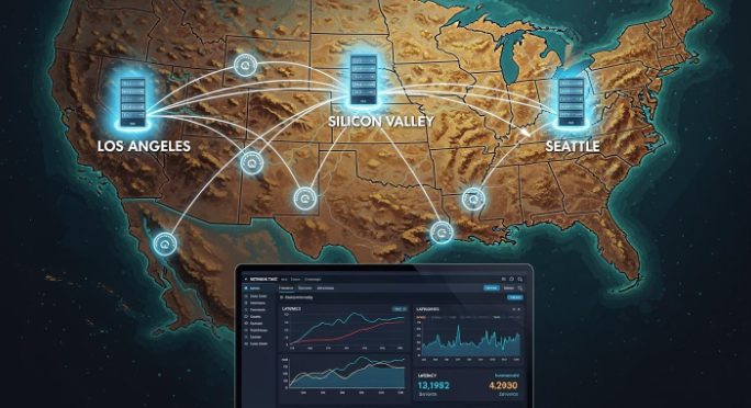 美國伺服器延遲測試：洛杉磯對比矽谷與西雅圖