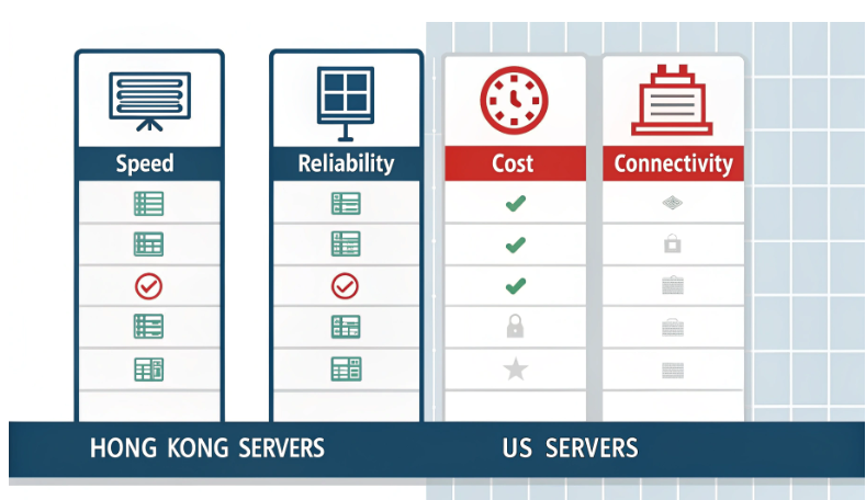 Architecture diagram comparing Hong Kong hosting and US hosting for short drama video delivery Architecture diagram comparing Hong Kong hosting and US hosting for short drama video delivery