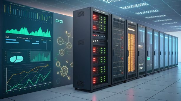 香港服务器租用架构中 PCIe 交换机与直连拓扑对比示意图