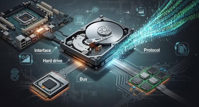 硬碟介面協定匯流排示意图 硬碟介面協定匯流排示意图