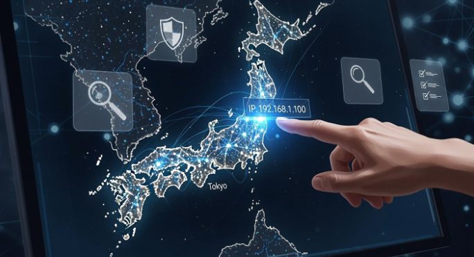 Diagram showing Japan server node IP verification