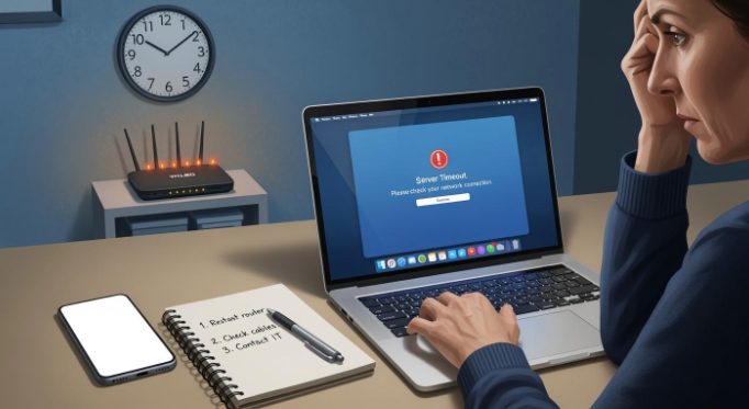 Mac 顯示 Apple ID 伺服器逾時畫面 Mac 顯示 Apple ID 伺服器逾時畫面