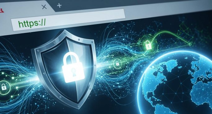 示意图：通过 DNS over HTTPS 加密查询提升网络安全