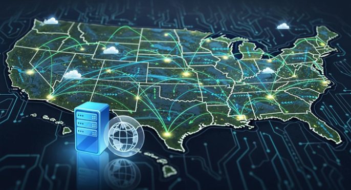 Diagram of CDN traffic routing through US edge servers.