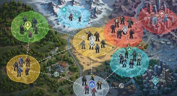 Diagram of distance-based player matching in a game Diagram of distance-based player matching in a game