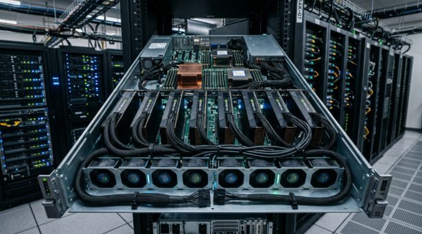 用于训练工作负载的多 GPU AI 服务器拓扑与高速 GPU 互连示意图 用于训练工作负载的多 GPU AI 服务器拓扑与高速 GPU 互连示意图