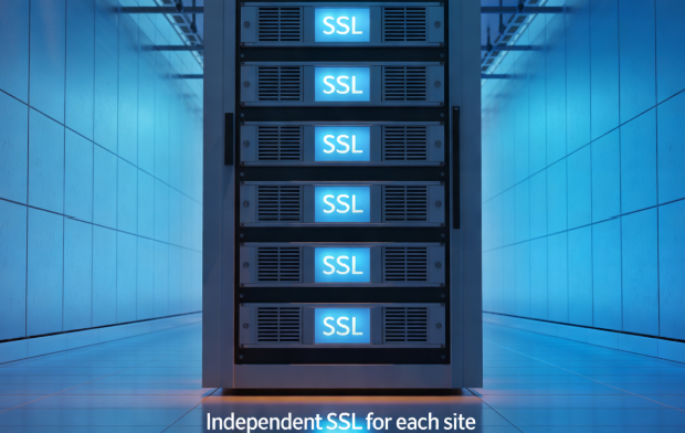 Diagram of SSL setup for multiple US SEO hosting sites Diagram of SSL setup for multiple US SEO hosting sites